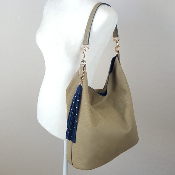 Deux‎ Lux - Tan & Navy Tote Bag - Picture 1 of 3